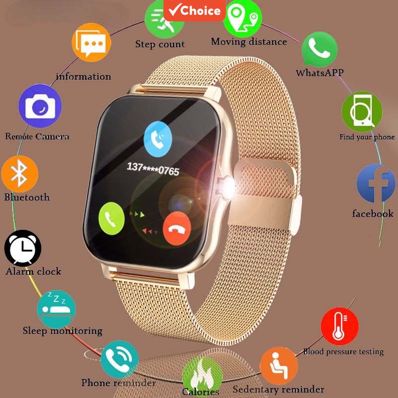 สมาร์ทวอทช์ 2026 Full Touch Bluetooth Call Health Monitor Sport Fitness Band