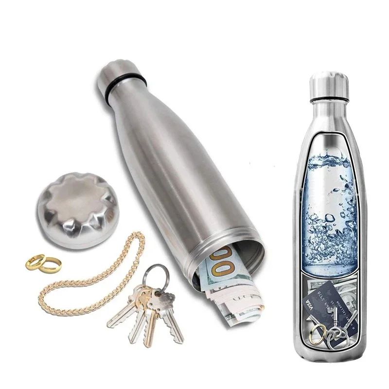 750ml Diversion ขวดน้ําขวดน้ําแบบพกพา Secret Stash Pill Organizer สามารถปลอดภัย Hiding Spot สําหรับเงิน Bonus Key แหวนกล่อง
