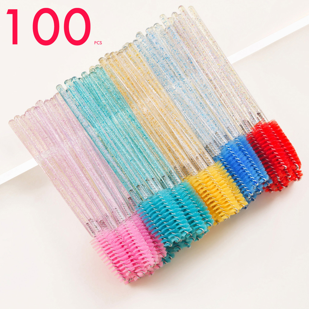 100 ชิ้นหลายสีทิ้งขนตาชุดแปรงขนตาดัดผมติดขนตาอเนกประสงค์สามารถใช้เป็นแปรงคิ้วคิ้วม้วนโรงงานขายตรง