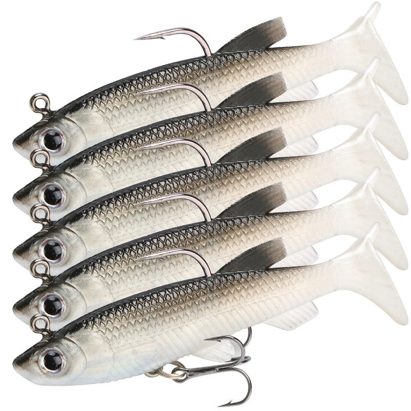 เหมือนจริง Soft Lure 8.5 ซม./13g เหยื่อตกปลา Swimbait Bass Wobbler พร้อม Treble Hook Sinking ตกปลากลางแจ้ง Tackle