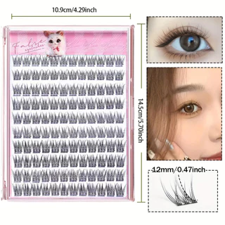 ขนตาปลอมแบบหางปลา ติดเองได้ ไม่ต้องใช้กาว 120 ชิ้น ขนาด 12 มม. ทรง C-curl สำหรับมือใหม่