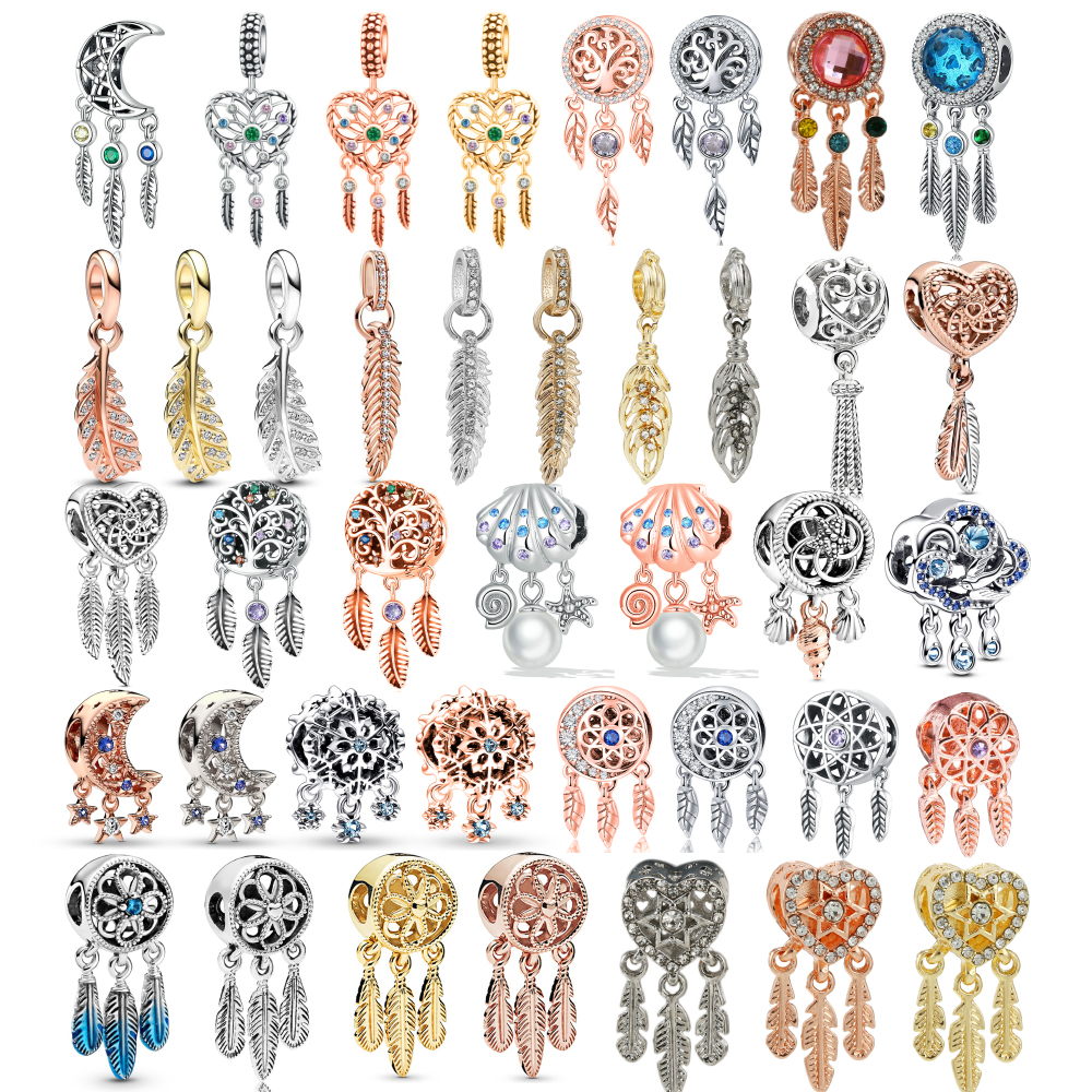 Silver Color Dreamcatcher Net Charm Bead Love Dream Catcher จี้ Charm เครื่องประดับอุปกรณ์เสริม