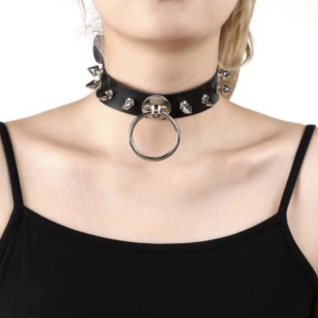 Punk Gothic สร้อยคอ, Rivet Choker Y2K สร้อยคอ,สําหรับผู้ชายผู้หญิงฮาโลวีนคอสเพลย์ Christmas Party วันวาเลนไทน์วันเกิดคนรักของขวัญ