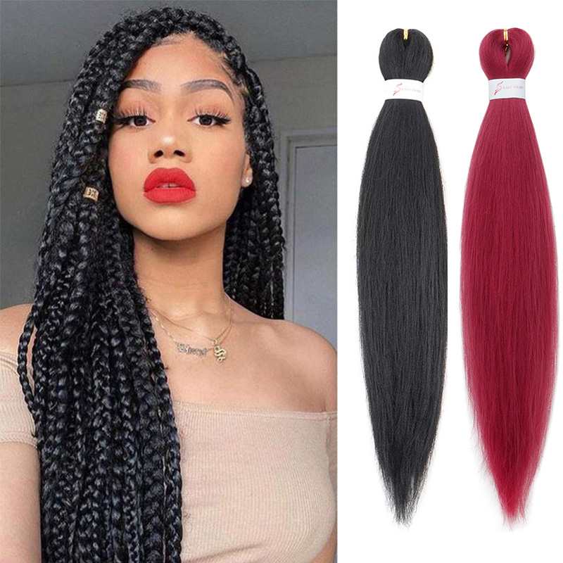 สังเคราะห์ 20 นิ้วโครเชต์ Braiding Hair Pre-ยืด Braiding วิกผมวิกผมสังเคราะห์