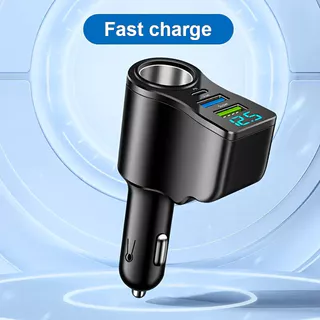 อะแดปเตอร์ชาร์จในรถยนต์ 3 พอร์ต ชาร์จเร็ว Pd Qc30 Usb C สำหรับ Iphone และ Samsung