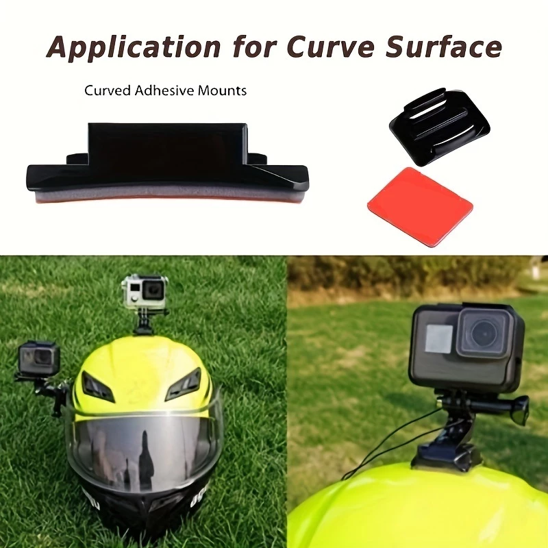 ที่ติดกล้องหมวกแบบโค้งแบนสำหรับ Go Pro ที่ติดหมวก SJCAM EKEN Xiaomi Dji Insta360 thumbnail 3