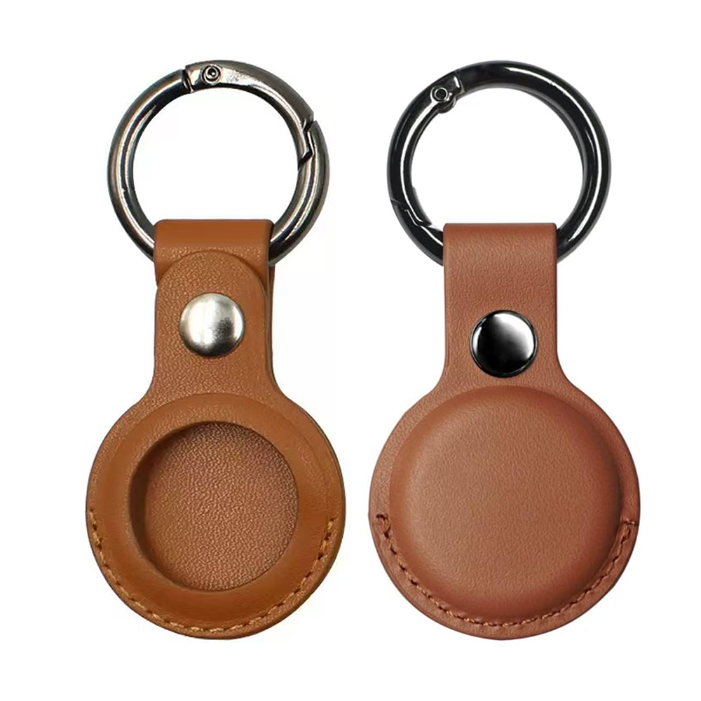 Leather AirTag Keychain Holder - Protective Case Cover เข้ากันได้กับ AirTag & Dog Collar