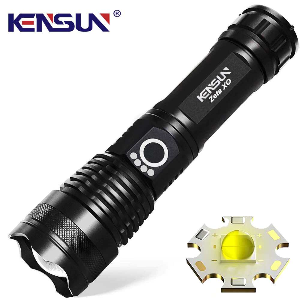 ไฟฉาย LED XHP50 กําลังสูง ไฟฉายซูมแบบชาร์จไฟ Type-C สําหรับตั้งแคมป์ กิจกรรมกลางแจ้ง และใช้ในกรณีฉุกเฉิน รุ่น 18650