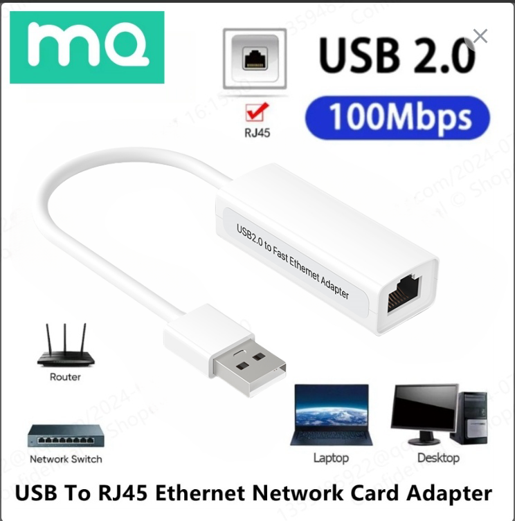 อะแดปเตอร์การ์ดเครือข่ายอีเธอร์เน็ต LAN USB 2.0 เป็น RJ45 10 100Mbps TYPEC สําหรับแล็ปท็อป PC Windows 7 8 10 11