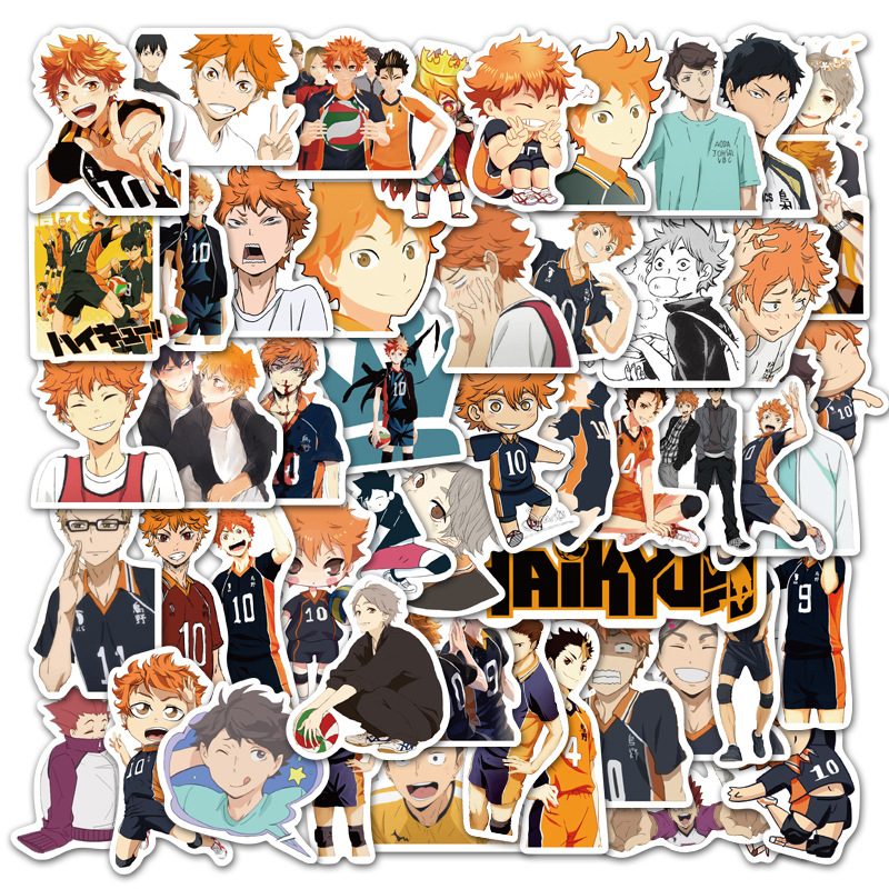 52ชิ้นการ์ตูนอะนิเมะวอลเลย์บอลจูเนียร์ชุดสติ๊กเกอร์กราฟฟิตีสําหรับกระเป๋าเดินทางกรณีโทรศัพท์มือถือแล็ปท็อปหมวกกันน็อคสเก็ตบอร์ดกันน้ําสติกเกอร์ตกแต่ง ทําเอง สร้า