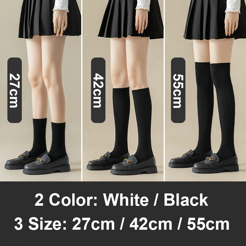 ฤดูร้อนเด็กถุงน่องสาวบางสีดําและสีขาวถุงน่องระบายอากาศผอมขานักเรียนอเนกประสงค์โรงเรียนถุงน่องแฟชั่นถุงเท้า3ขนาด