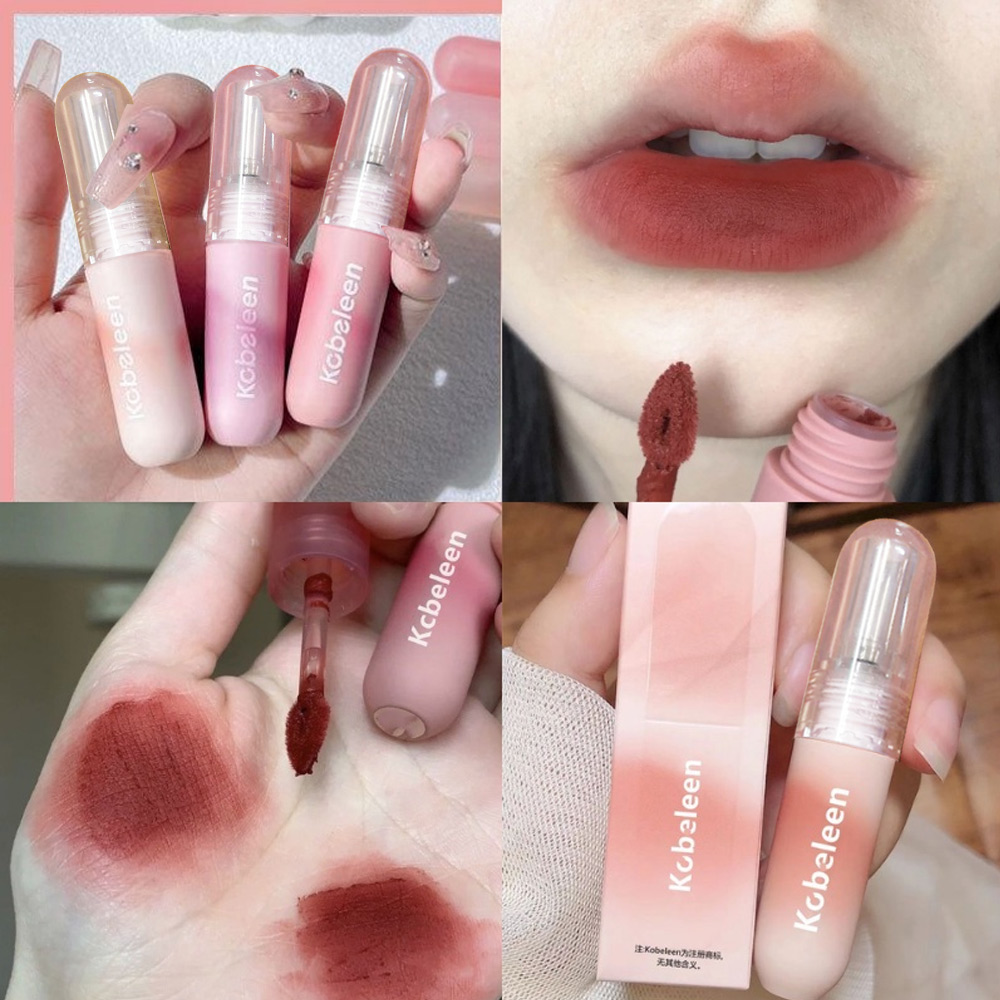 Kobeleen ลิปสติก ลิปทินท์ เนื้อแมตต์ กํามะหยี่ สีนู้ด ธรรมชาติ ติดทนนาน กันน้ํา
