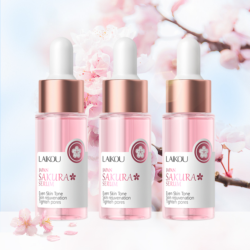 Laikou เซรั่มซากุระ ลดรูขุมขน ฟื้นฟูผิว รักษาสิว ไวท์เทนนิ่ง เอสเซ้น 17 มล. *3 ชิ้น