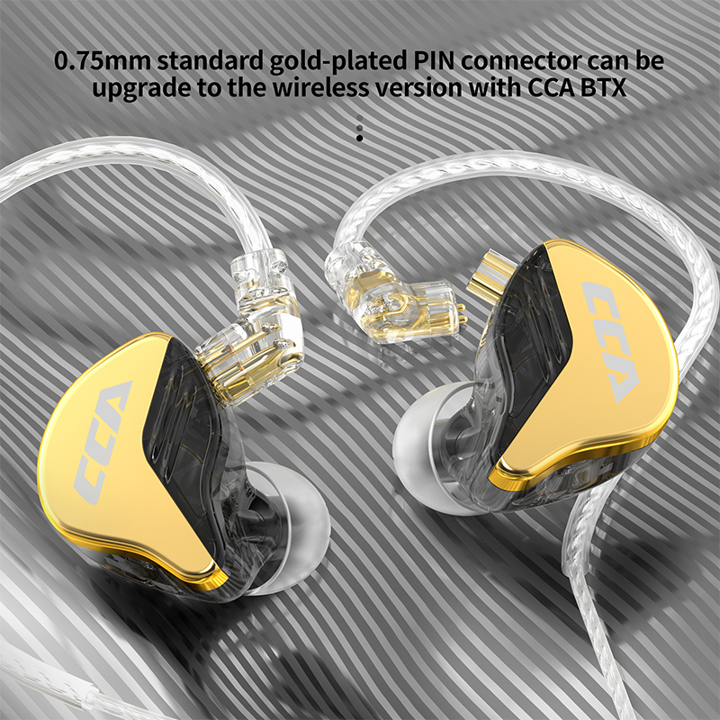 Cca CRA + In Ear Live Monitoring หูฟัง, Professional Ultra Thin ไดอะแฟรมแบบไดนามิก IEM, คุณภาพสูง HIFI Sound Effect ที่ถอดออกได้สายออกแบบหูฟังแบบมีสาย