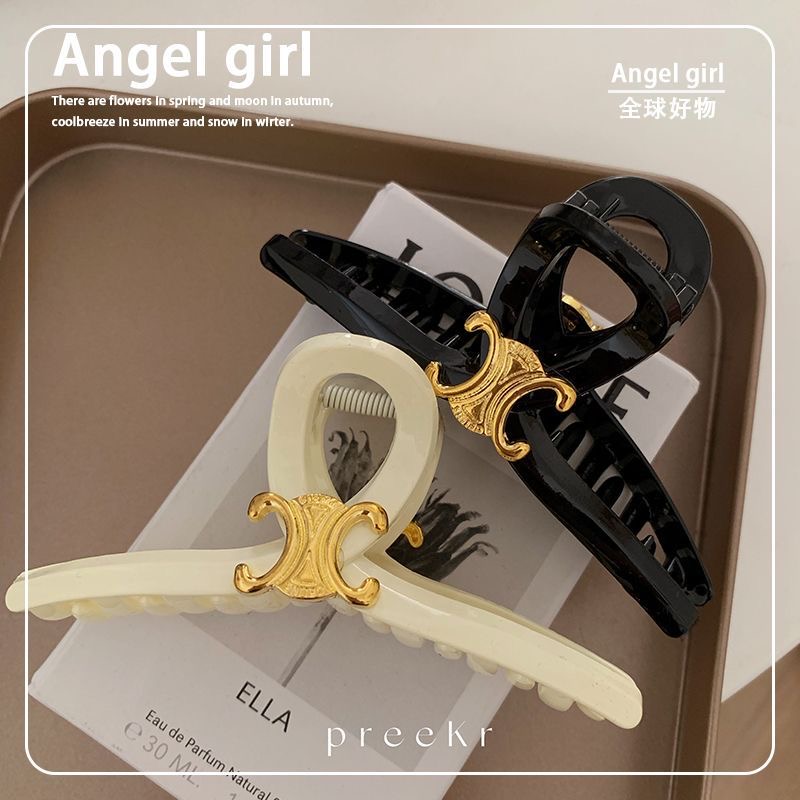 คลิปหนีบกริป Double C ความรู้สึกระดับไฮเอนด์ขนาดใหญ่!Arc de Triomphe Classy กิ๊บติดผมขนาดใหญ่คลิปฉลามกิ๊บติดผมหญิงออกนอกบ้านออกเดทสวมใส่ทุกวัน