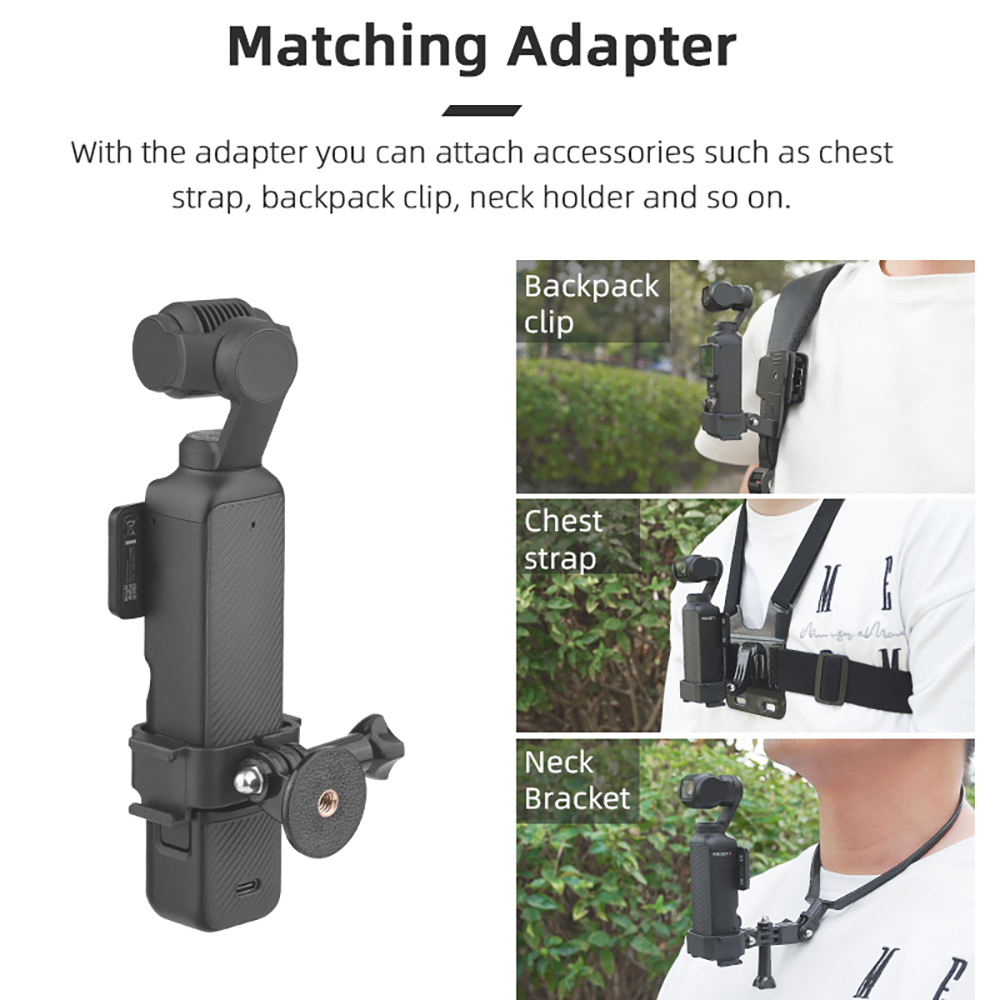 Brdrc ขยายอะแดปเตอร์สําหรับ DJI Osmo Pocket 3 กล้องกิมบอลมือถือพร้อมรองเท้าเย็นคู่ 1/4 "รูสกรูยึดสําหรับกล้องอุปกรณ์ถ่ายภาพ ﻿