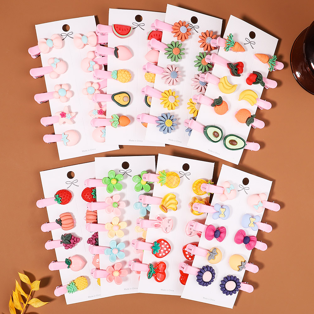 10 ชิ้น/เซ็ตการ์ตูนผลไม้ Barrettes เด็กสาวหวาน Hairpins แฟชั่นอุปกรณ์เสริมผมคลิปผมสําหรับเด็ก