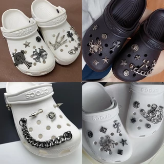 โลหะ Punk Series รองเท้าอุปกรณ์เสริม DIY Croc Jibbitz Bone Hand Spider รองเท้า Charm Fit รองเท้าแตะผู้หญิงผู้ชายเด็กตกแต่ง Clogs Pins