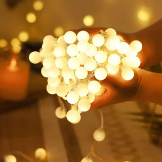 ไฟเชอรี่ LED 15 เมตร 100 ดวง สีวอร์มไวท์ ตกแต่งห้อง แคมป์ปิ้ง งานเทศกาล