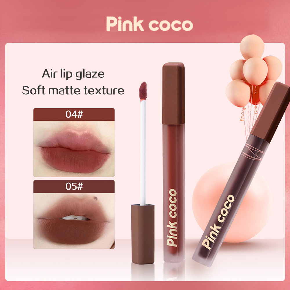 Pink Coco ลิปสติก ลิปกลอส เนื้อแมตต์ กํามะหยี่ ซาติน นุ่ม ชุ่มชื้น เรียบเนียน นู้ด