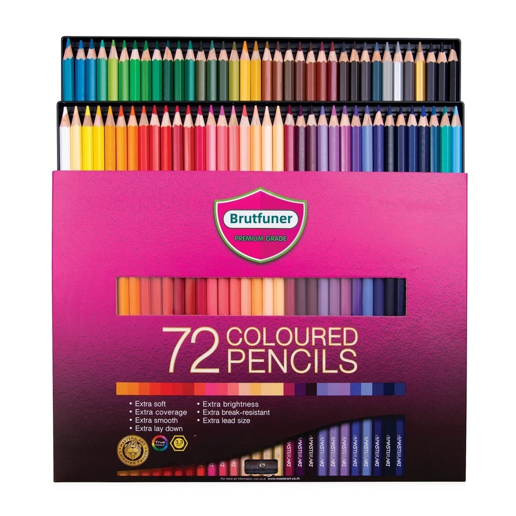 ชุดดินสอสี 72 สีดินสอวาดภาพมืออาชีพเหมาะสําหรับสมุดระบายสีวัสดุแกนขี้ผึ้งนุ่มตามสีสันสดใสเหมาะสําหรับเงาและร่าง