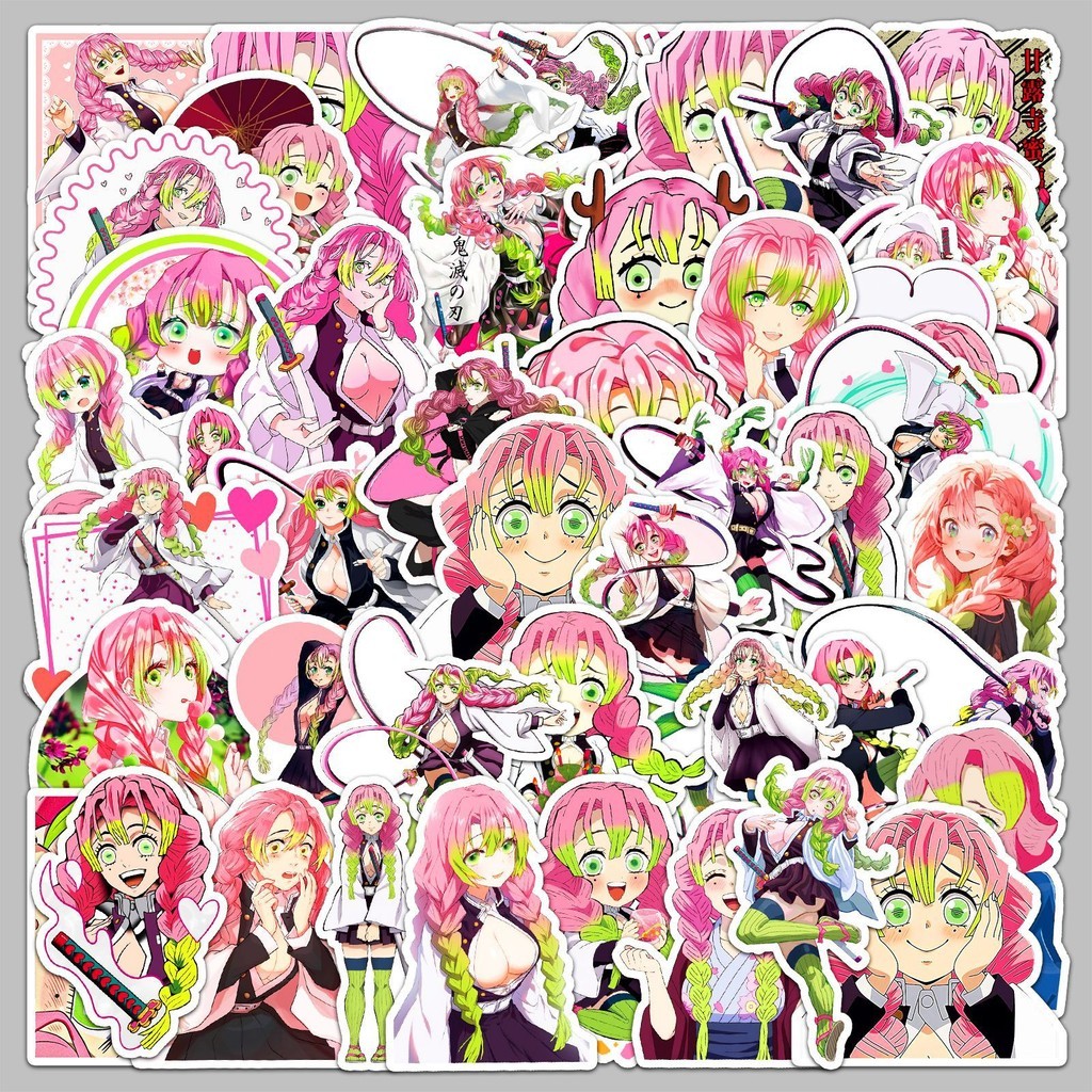 50pcs Anime Demon Slayer Sabito Mitsuri Series Graffiti สติกเกอร์เหมาะสําหรับแล็ปท็อปหมวกนิรภัยเดสก์ท็อปถ้วยน้ําตกแต่งกันน้ํา DIY คู่มือสติกเกอร์ Pack