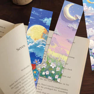 ที่คั่นหนังสือที่สวยงาม 30 ชิ้น Emboss ภาพวาดสีน้ํามันสไตล์กระดาษบุ๊คมาร์ค Fairy Tale ทิวทัศน์เครื่องเขียนนักเรียน