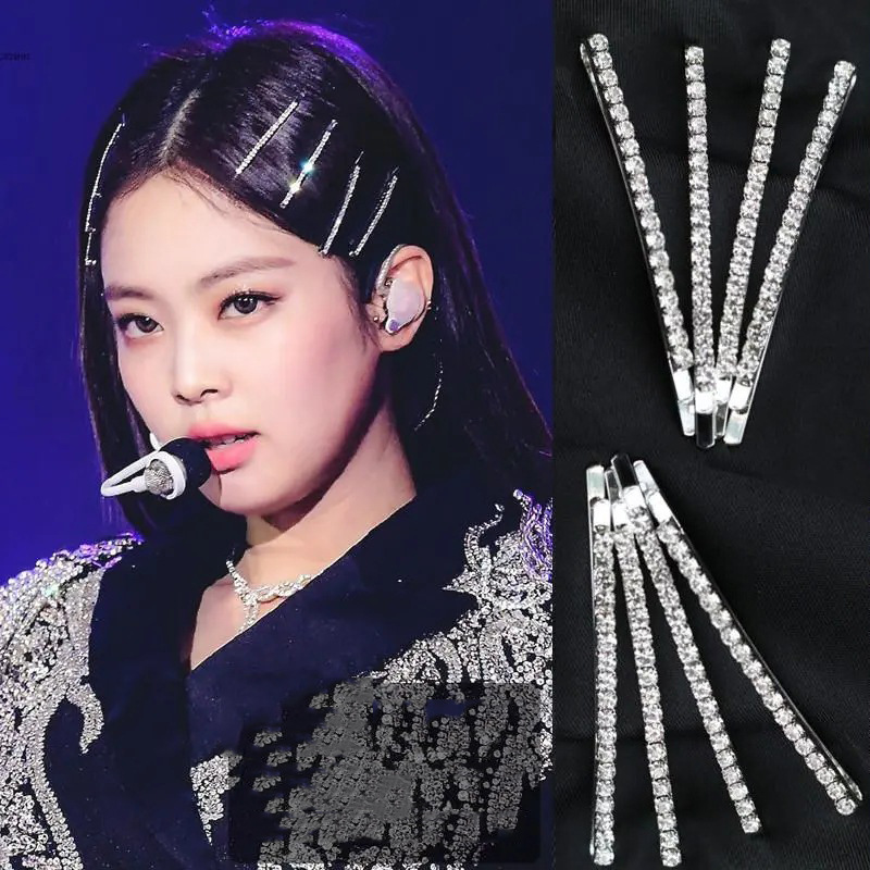 คลิปหน้าม้าคริสตัล Rhinestone 4 แพ็ค
