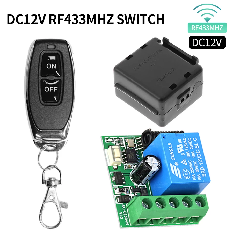 สวิตช์อัจฉริยะ Universal Gate สวิตช์ควบคุมไร้สาย DC 12V RF 433 MHz ถาม Co De รีเลย์ตัวรับสัญญาณ DIY 