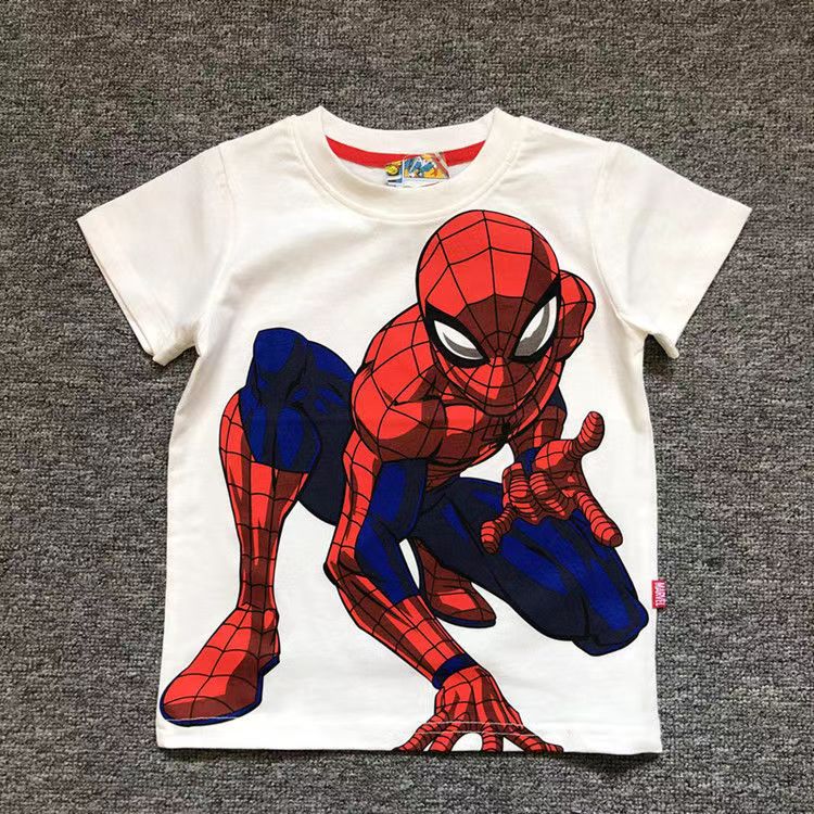 เสื้อยืดแขนสั้นพิมพ์ลาย Spider-man Street Wear เสื้อผ้าเด็ก Expert Select