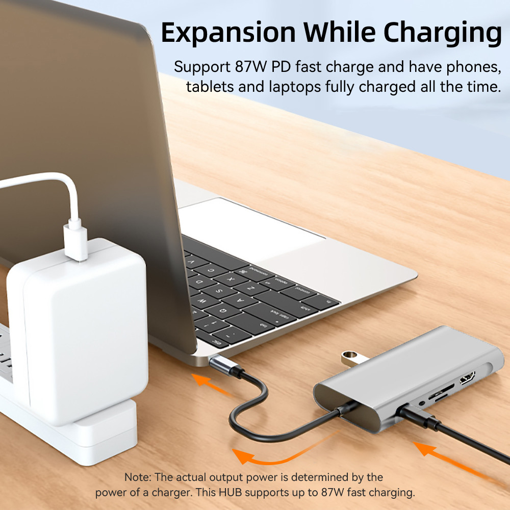 11-em-1 HUB USB C 4K Full HD HDMI 87W PD Carregmento สถานีเชื่อมต่อหลายพอร์ต