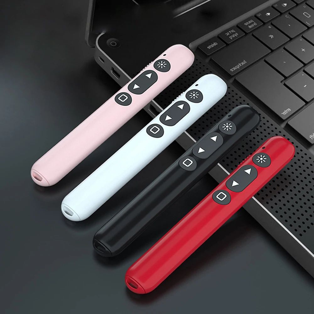 เลเซอร์พลิกปากกาการนําเสนอไร้สาย PPT Flipper ตัวชี้ USB พร้อมรีโมทคอนโทรล IR Presentation ปากกาสําหรับโปรเจคเตอร์สไลด์แสดง