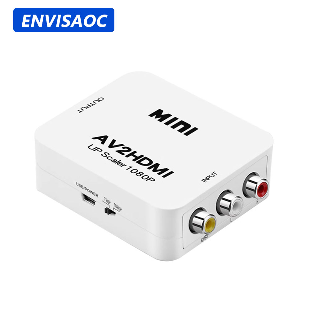 ตัวแปลง AV เป็น HDMI HD 1080P RCA เป็นอะแดปเตอร์แปลงวิดีโอ HDMI AV2HDMI