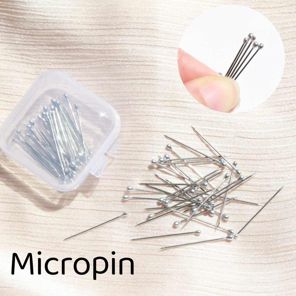 30ps/กล่องหมุดสีเทา hijab Pin เข็มกลัดผ้าคลุมไหล่ เข็มกลัดสแตนเลส Micropin