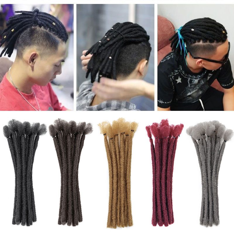 10 Strands/แพ็คผู้ชาย Handmade Dreadlock โครเชต์ต่อผม 20 ซม.ผม Reggae สังเคราะห์ Braid ผู้หญิง