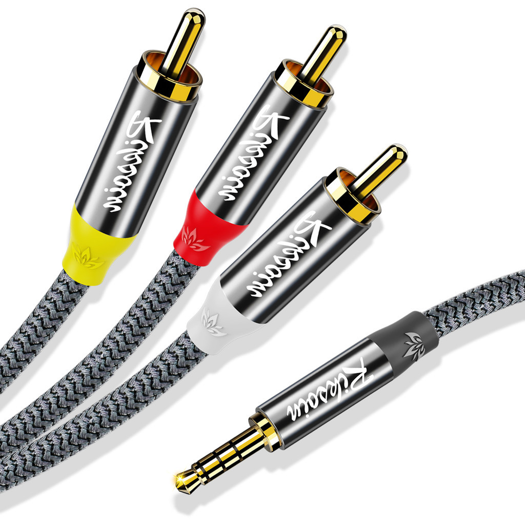 [Shopee Choice] สายสัญญาณเสียง 3.5 มม.ถึง 3RCA 6.6FT/2M 3.5 มม.ถึง 3 ชายอะแดปเตอร์ RCA สเตอริโอสาย AUX สาย AV สําหรับ MP3 กล้องวิดีโอแท็บเล็ตลําโพงโฮมเธียเตอร์เครื่องเล่น DVD (สีเทา) ราคา ถูกที่สุด ดีลบีเคเค แกลเลอรีภาพที่ 7