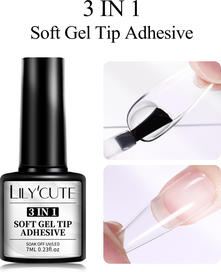 Lilycute กาวติดเล็บ -Quick-Drying, Strong Sticking, UV Gel Nail Art อะคริลิคกาวสําหรับอุปกรณ์ปลายเล็