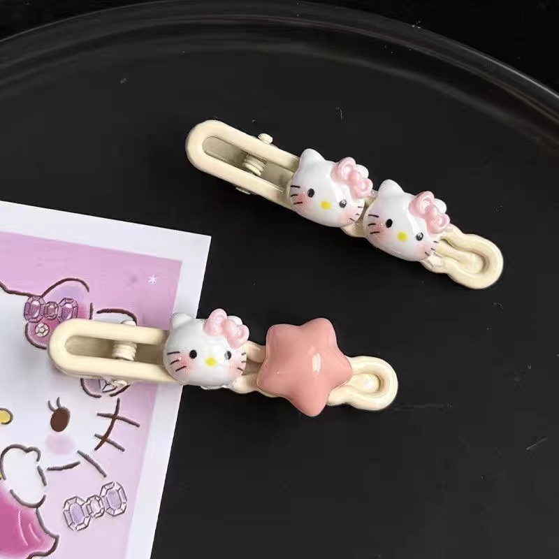 น่ารักคิตตี้กิ๊บเรียบด้านคลิปดาวอุปกรณ์ผมผ้าโพกศีรษะผมหักกิ๊บ ใบเรียกเก็บเงินเป็ด คลิปสาวหัวใจสีชมพูผม