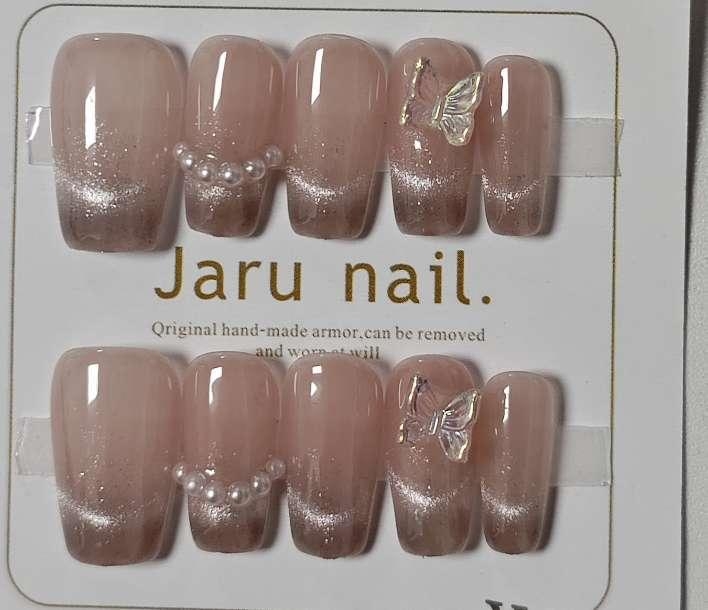 1 ชิ้น Pure Handmade Cats Eye Butterfly Youth น่ารัก Nude สีชมพูสวมใส่เกราะ S ขนาด