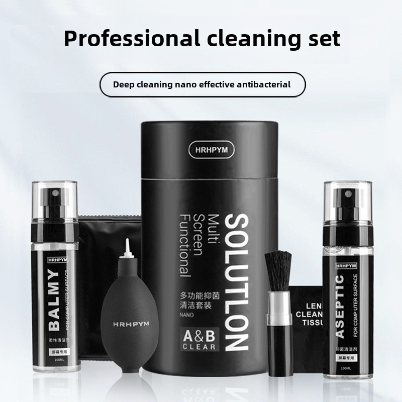 ชุดทำความสะอาดคอมพิวเตอร์ 8 in 1 รวมถึงเครื่องทำความสะอาดหน้าจอไมโครไฟเบอร์, แปรงทำความสะอาดหูฟัง, เ