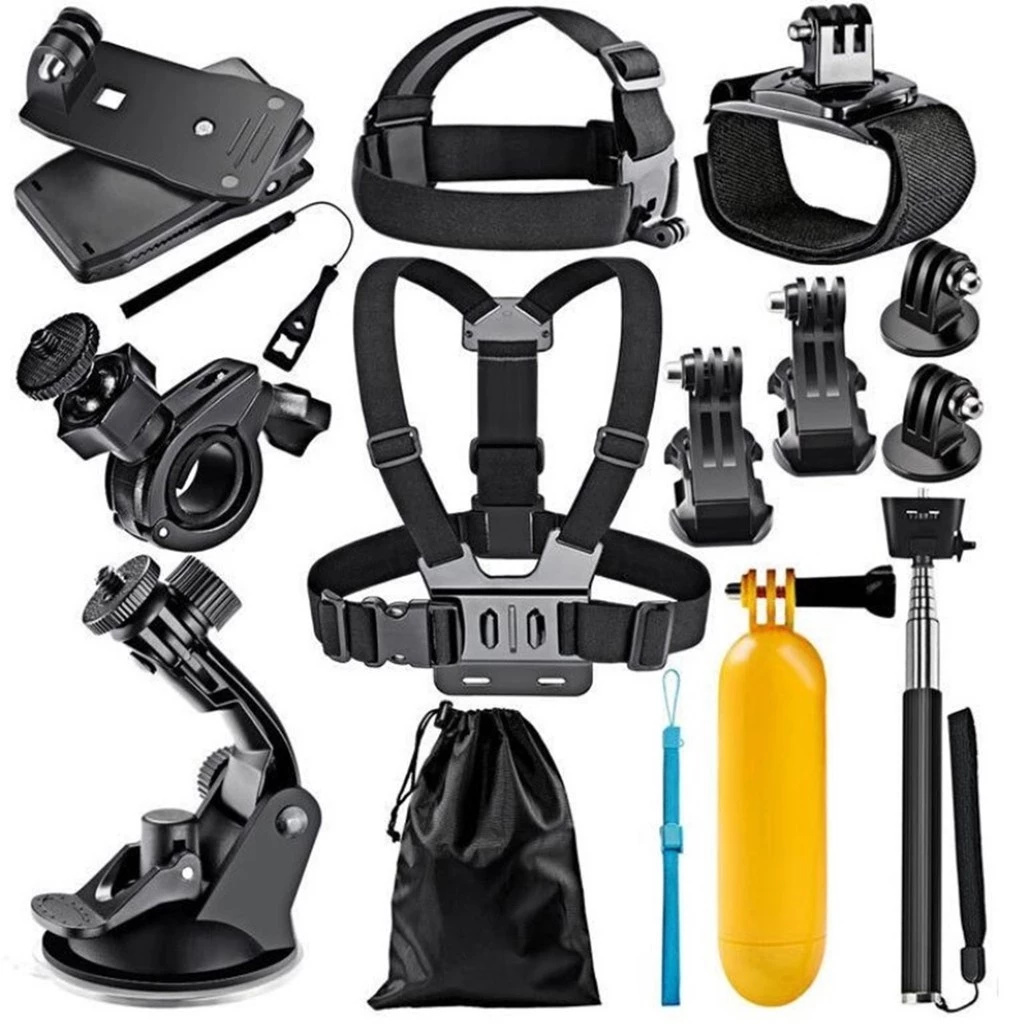 14-in-1 Action กล้องชุดอุปกรณ์เสริมสําหรับ GoPro 12 11 10 9 8 7 6 5 4 3 + 2 1 DJI Insta360 SJCAM Yi อุปกรณ์เสริมชุด
