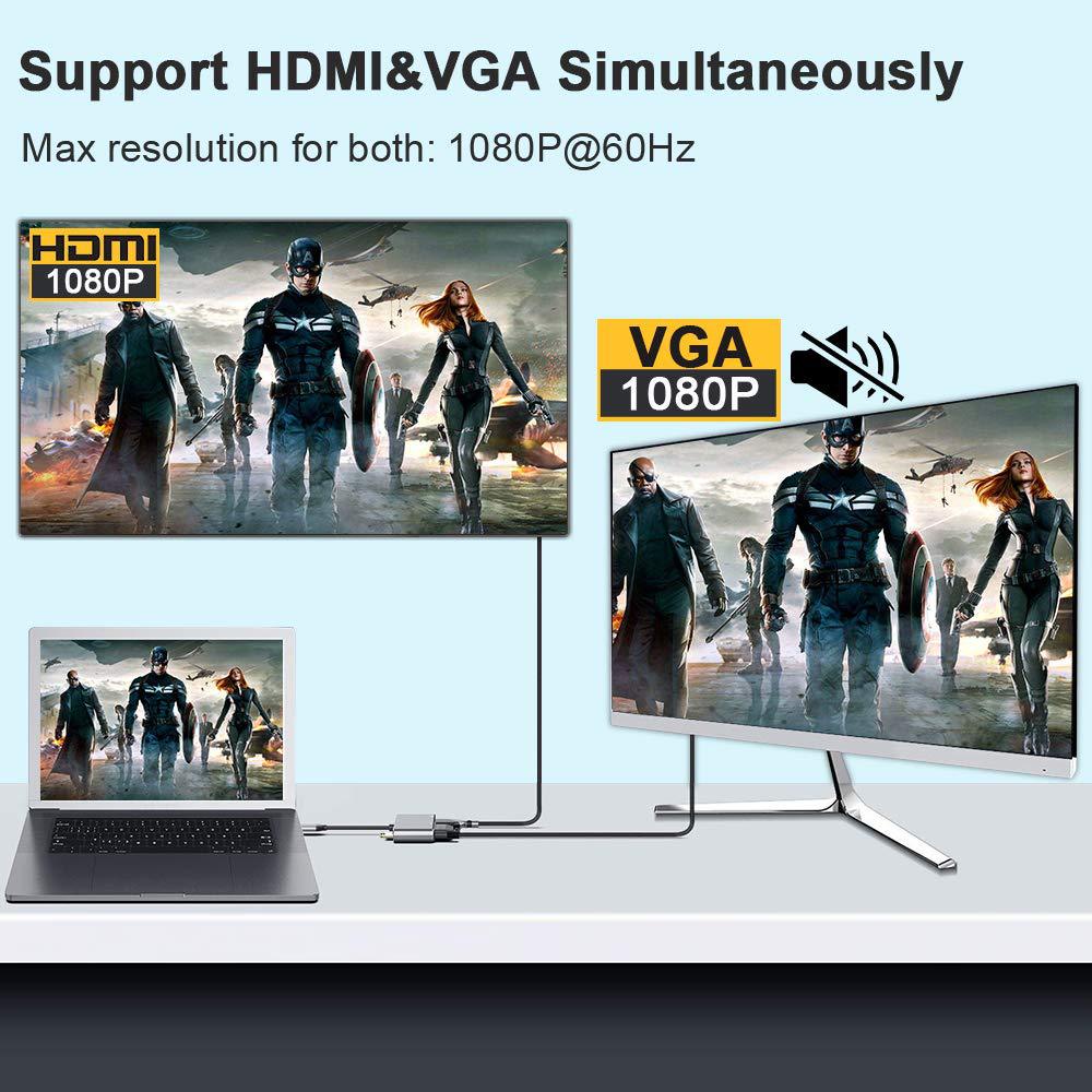 4 in 1 ประเภท C ถึง 4K HDMI HDTV 1080P VGA USB 3.0 หญิงอะแดปเตอร์แปลงสายเคเบิลสําหรับ Windows
