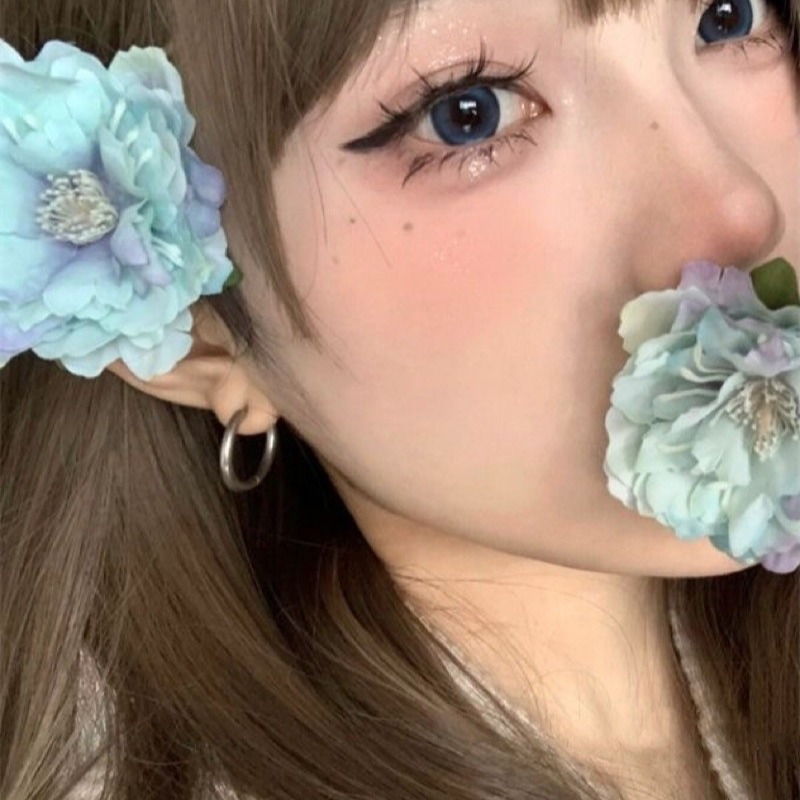 Smudge Peony กิ๊บติดผมสไตล์โมริคลิปด้านข้าง Duckbill คลิปมูลค่าสูง Influencer คลิปเครื่องประดับผมสไตล์นางฟ้า