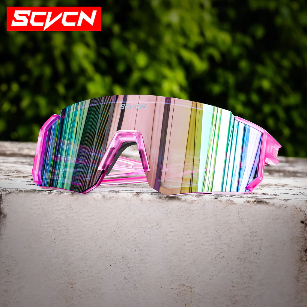 Scvcn ยูวี400 แว่นตากันแดดสําหรับขี่จักรยานสําหรับผู้ชายฤดูร้อนกีฬากลางแจ้งแว่นตาจักรยานป้องกันมีสไตล์และความสะดวกสบายสีดํา