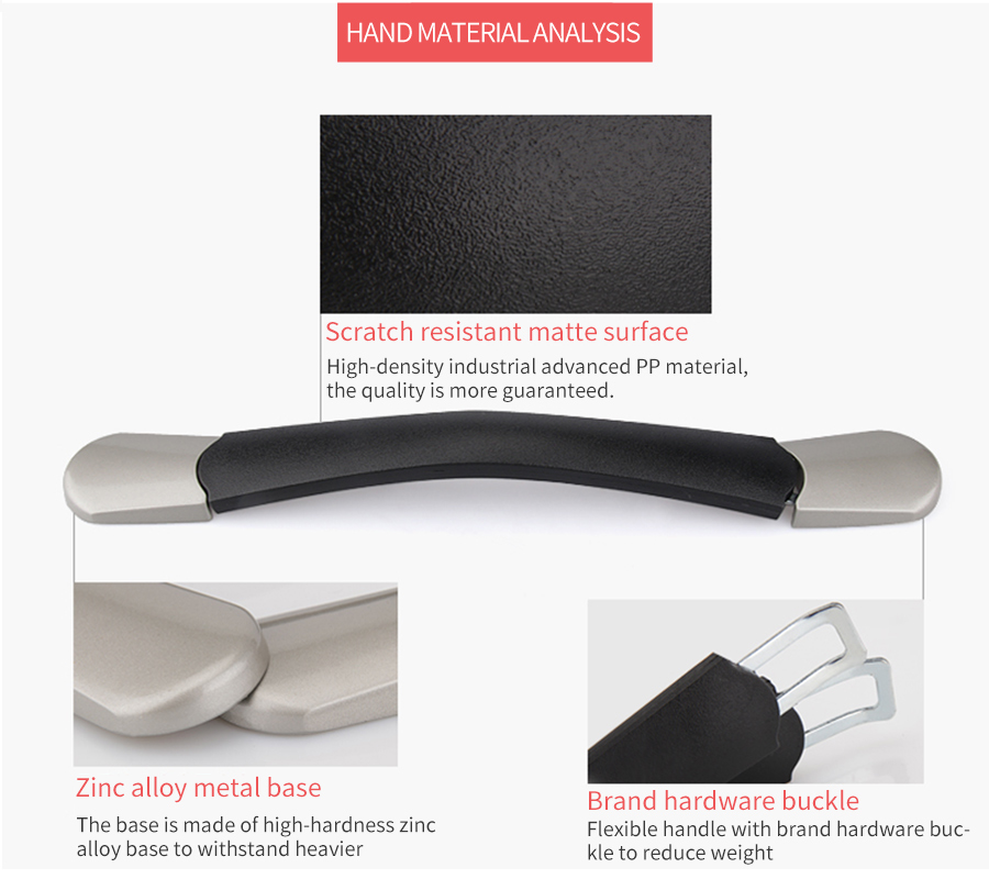 ที่จับกระเป๋าเดินทางระดับพรีเมียม ที่จับเปลี่ยนรถเข็นสําหรับงานหนัก อุปกรณ์เสริมกระเป๋าเดินทางความจุสูงแบบยืดหยุ่น - รูปที่ 4