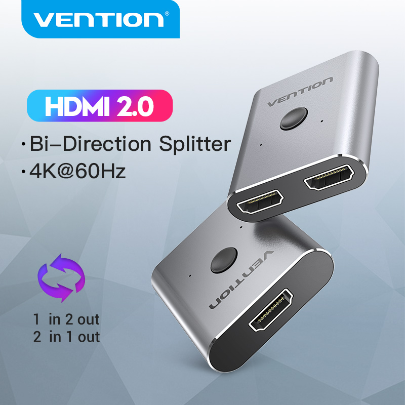 Vention HDMI Splitter 4K Bi-Direction 2.0 1x2/2x1 Switcher Converter สําหรับ PS4 Xiaomi TV กล ่ อง HDMI Splitter