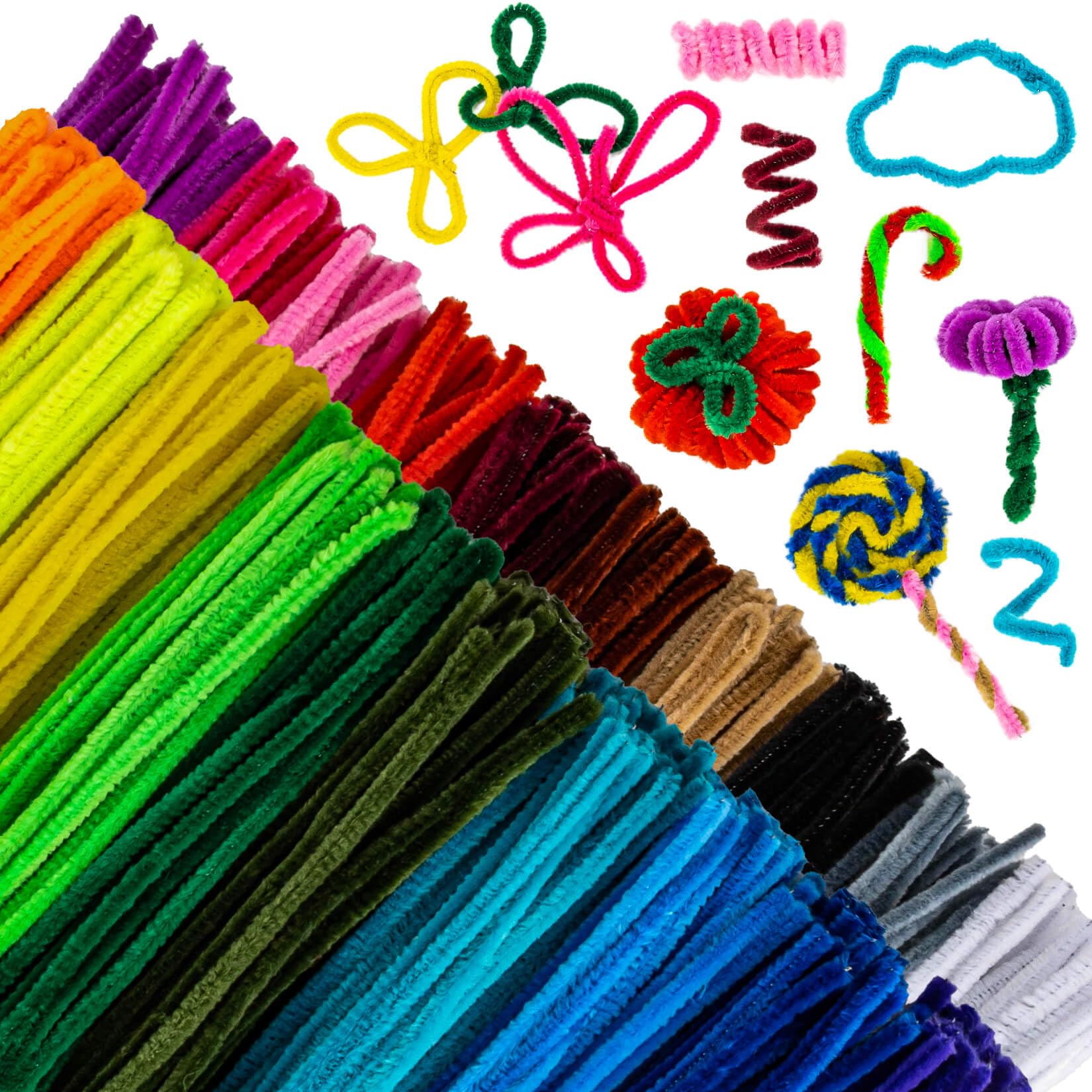 100 ชิ้น Chenille Stems Fuzzy Craft Wire สําหรับหัตถกรรมบิด Stick