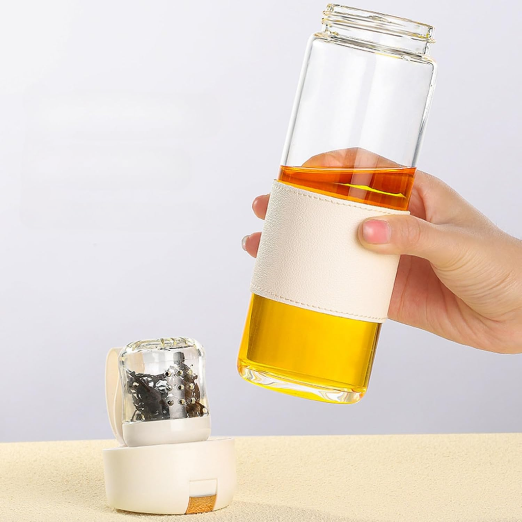 Tea Brewer พร้อมที่กรองชาแม่เหล็ก | ขวดที่กรองชาใบหลวม | ของขวัญชงชาร้อน -15.2oz/450ml