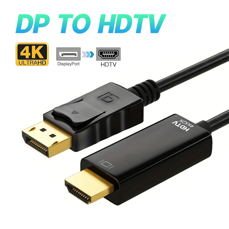 4k DP DisplayPort To HDTV Cable DisplayPort Male To Male HDTV สายสัญญาณเสียงวิดีโอที่รองรับสําหรับคอมพิวเตอร์แล็ปท็อปทีวีโปรเจคเตอร์ Monitor