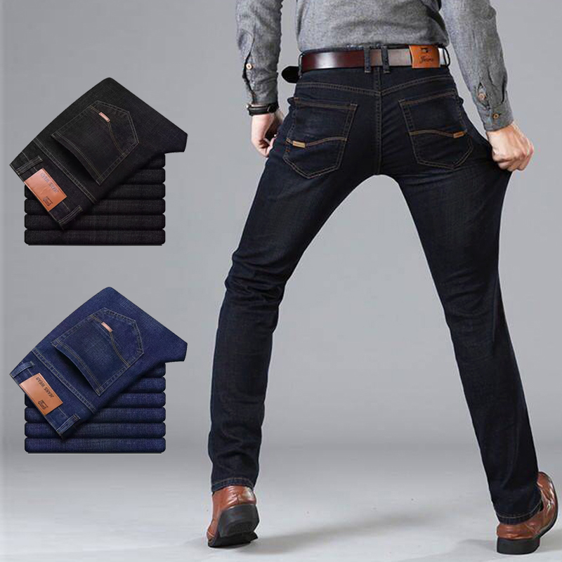Men Jeans Fashion Slim Straight Leg Jeans กางเกงทํางานลําลอง 28-40